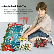 oc Electric Train Toy with Track Puzzle Track Train Toy Christmas Puzzle Train Toy Set with Road Sig
