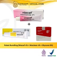 DERMA XP BUNDLING PACKAGE 4%NIACLEAR + DERMA XP Glycore 8% + Niacef 4% BPOM - Brightening & Fade Acn