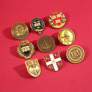【Ready Stock Fast Shipping】Gold List Title School Brooch Gift Box | Harvard Cambridge MIT Badge | Wo