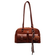 C & K da PU thời trang túi đeo vai thời trang Hàn Quốc Túi bowling