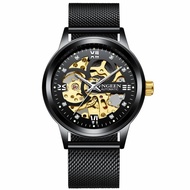 Jam Tangan Pria mechanical automatic FNGEEN 6018 Luxury - Gold Black