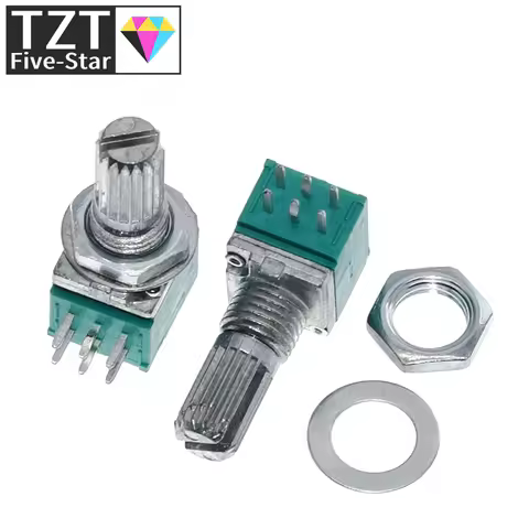 1/5/10pcs RK097G 6Pin 5K 10K 20K 50K 100K B5K with a switch audio shaft 15mm amplifier sealing poten