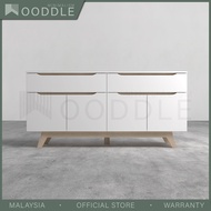 Wooddle Simona Series Display Cabinet with 2 Drawers & 2 Storage Cabinet Sideboard Living Cabinet (5