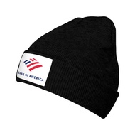 HOT Bank of America Logo Ski Hip-Hop Warm Elastic Hat Topi Streetwear Knitted Hat Unisex Cap Roll Up