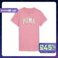 PUMA BASICS - เสื้อยืดผู้หญิงลายกราฟิก PUMA SQUAD สีชมพู  68153748