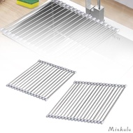 [Miskulu] Roll up Dish Drying Rack Foldable Lightweight Drainage Rack Dish Drainer Dish Rack for Household Fruits Cookware