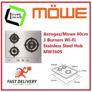 Aerogaz/Mowe 60cm 3 Burners Wi-Fi Stainless Steel Hob MW360S