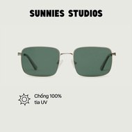SUNNIES STUDIOS - Vito White Gold Pond Polarized Square Frame Sunglasses - 60333P-2-2