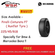 ( 225-50-R17)  PIRELLI CINTURATO P7 (RUNFLAT ) ( YEAR 2022 ) ( NEW TYRE  ) FREE INSTALLATION 