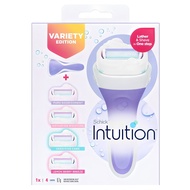 Schick Intuition Variety Edition Women's Razor Set Purple Handle + 4 Refill Blades Built-in Moisturi