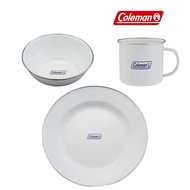 Japan Coleman Enamel Tableware Round Plate Soup Bowl Mug Camping Picnic Cup Fujitsu Sales