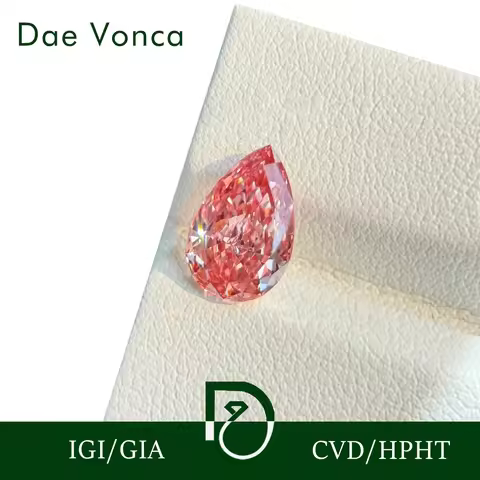 Pink Pear Shape Lab-Grown Diamonds HPHT CVD Synthetic Loose Diamond For Jewelry Making IGI Certified