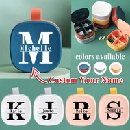 Customized Name Travel Pill Box Medicine Organizer Case Leakproof Pill Storage Dispenser Portable Pr