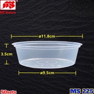 (800) MS 225 260ml Round Container With Lid ( 50sets± ) 8oz Disposable Plastic PP 260 ml MS Venture 