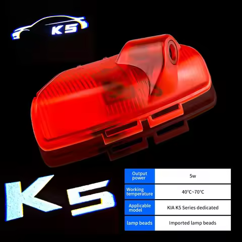 2pcs K5 Door Light K5 Courtesy Light LED Shadow Door Light For KIA K5 First Gen OPTIMA TF 2010-2015 