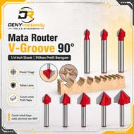 MATA V Grooving 90 Router Bit° Shank Bit 1/4 Wood Profile Bit
