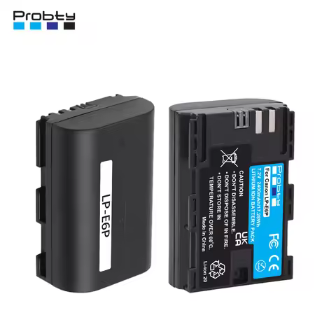 LP-E6P LPE6P Battery 2400mAh for Canon EOS R5 Mark II,R5,R6,R7,R,EOS 5DS R,5D Mark II Mark III,6D,7D