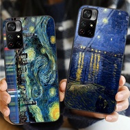 Starry Night van Gogh Glass Phone Case For Xiaomi POCO F3 F4 F5 M3 M4 M5 M6 4G X3 X4 GT NFC X5 X6 PR