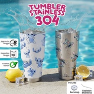 304 Stainless Steel Tumbler with 900ml Capacity - Aesthetic Drinking Glass with Cute Stitch Design f