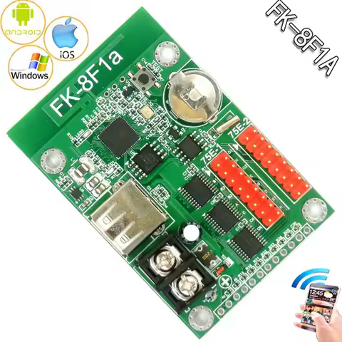 FK-8F1A USB + Wifi Full Color LED Control Card With 2xHub75 Port P2.5 P3 P4 P5 P6 P10 Display Asynch