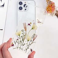 白色依戀手作押花手机壳 适用于iPhone Samsung Sony全系