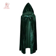 fulaide- Vampires Costume Accessory Halloween Cloak Halloween Adults Velvet Cloak Cape Hooded Robe F