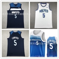 Ready Stock Fast Shipping!!Timberwolves Forest Wolves No. 5 Edwards Jersey Edwards 2024 City Edition