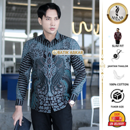 Askar Batik Motif Wardana Baju Batik Pria Mapan Kekiniaan Modern Lengan Panjang Heem Katun Premium W