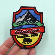 [Custom Velcro patch]AE. Cartoon scenery Polar Bear Glacier National Park 3D Velcro Patch /Badges/ar