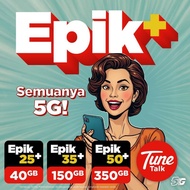 Tune Talk EPIK+ Sim Card Prepaid | Unlimited Data & Call