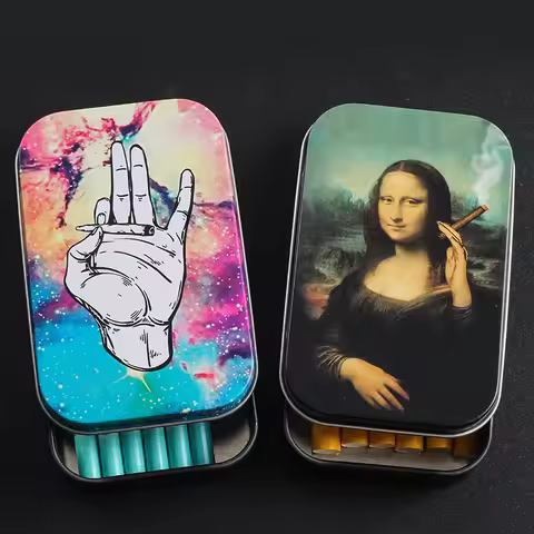Cigarette Box Case Humidor Tobacco Box Container Cigarette Cigar Tobacco Rolling Paper Storage Box C
