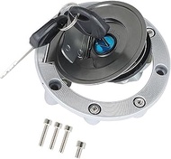 WFLNHB Stainless Steel Motorcycle Fuel Gas Tank Cap Cover Lock with Keys Replacement for Yamaha FZR6