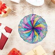 HELLOYOUNG 3D Flower Bird Wind Chime Metal Outdoor Garden Balcony Decoration Weather Resistant