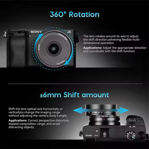 AstrHori 18mm F5.6 APS-C Shift Lens Manual Focus 360° Rotating for Sony E Nikon Z Fujifilm X L Mount