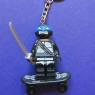 樂高積木人鑰匙圈-黑色忍者龜