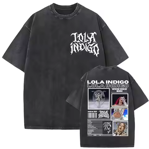 Singer Lola Indigo Album Tour 2025 Graphic T Shirts Men Women Hip Hop Loose Short Sleeve T-Shirt Pur