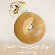 Double Peanut Bagel with crunchy, Chewy bagel Traditional Bagel Salty Bagel Savoury Bagel