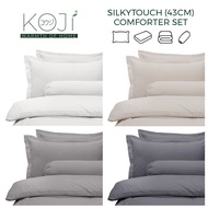 KOJI Silky Touch- Emboss Series- 43cm Deep Pocket- Microfibre Comforter Set 4 IN 1 (Single/Super Sin