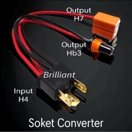 Adapter Converter Lamp Socket - H4 Input to Single Beam Socket H7 H11 Hb3 Hb4 - Pc Unit