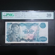 Uang Kuno 5000 Rupiah Tahun 1968 Seri Sudirman PMG 30 Ready