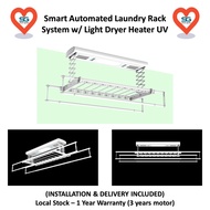 SG-AG Smart Automated Laundry Rack System w/ Light Dryer Heater UV 2023 (INSTALLATION &amp; DELIVERY INCLUDED) - Local Stock