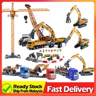 Construction Toy Vehicle Crane Excavator Vehicle Toy Bulldozer Lorry Truck Mixer Trailer Mainan Jang