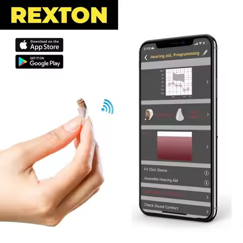 Rexton Inox Super CIC Digital 8-Channel Hearing Aid App Adjustable Invisible Ear Aid for Mild to Mod