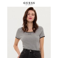 GUESS23 New Summer Women Simple Western Style Design Slim-fit Sweet Spicy Embroidered Short-Sleeved 
