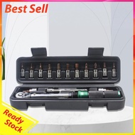 15pcs Bike Torque Wrench 2-24Nm Drive Click Torque Wrench Set 0.1Nm Micro Hex/Torx/Cross Bit Sockets