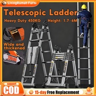 Tangga Lipat Heavy Duty Tangga Lipat Ladder Foldable Aluminium Telescopic Ladder