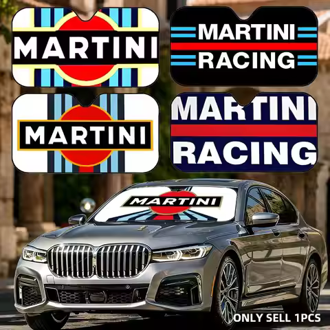 Fashion M-Martini Racing Sun Visor Foldable Aluminum Foil Car Windshield Sun Shade - UV Protection &