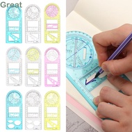 GREAT Multifunctional Geometric Ruler Plastic Architecture Supply High School Junior Drawing Ruler