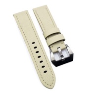 22mm Saffiano 十字紋牛皮 Panerai 代用錶帶, 平身款, 8個顏色