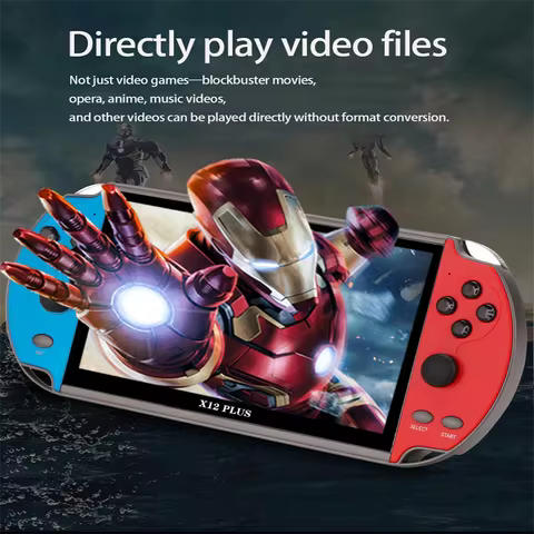 X12 Plus Portable Gaming Console, 7.0-inch HD screen, Portable Audio-Video Player, Classic Games, Ov